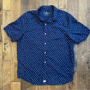 Vineyard Vines Navy Mini Fish Hook Mens Murray Shirt Slim Fit Size Large